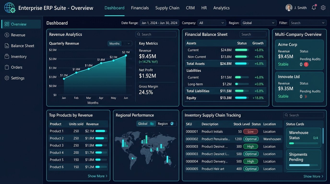 NextDigi Enterprise ERP Live Dashboard